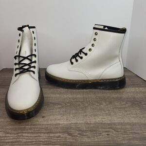 DR. MARTENS WOMENS ZAVALA FLAT COMBAT CASUAL FALL WINTER BOOT SZ 7